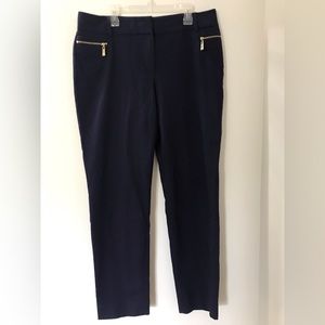Chaus Navy Blue Pants Front Gold Zipper Pockets